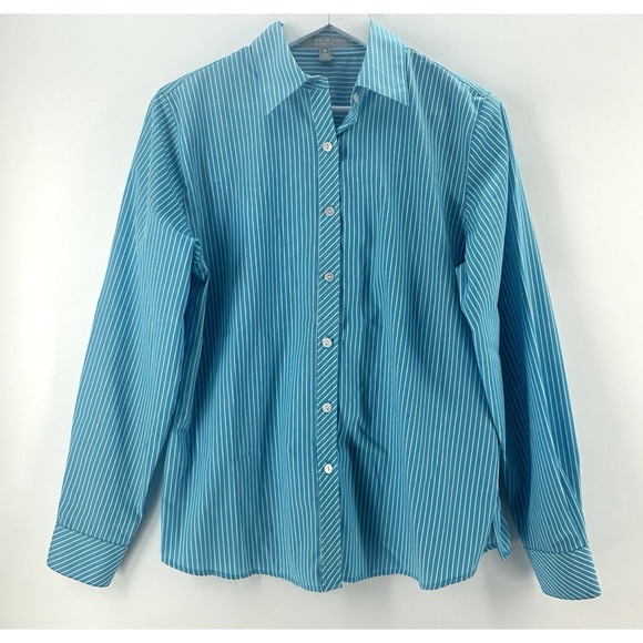 Foxcroft Tops - Foxcroft Women's Button Shirt Blouse Size 8 Striped Wrinkle Free Shaped Fit DD27